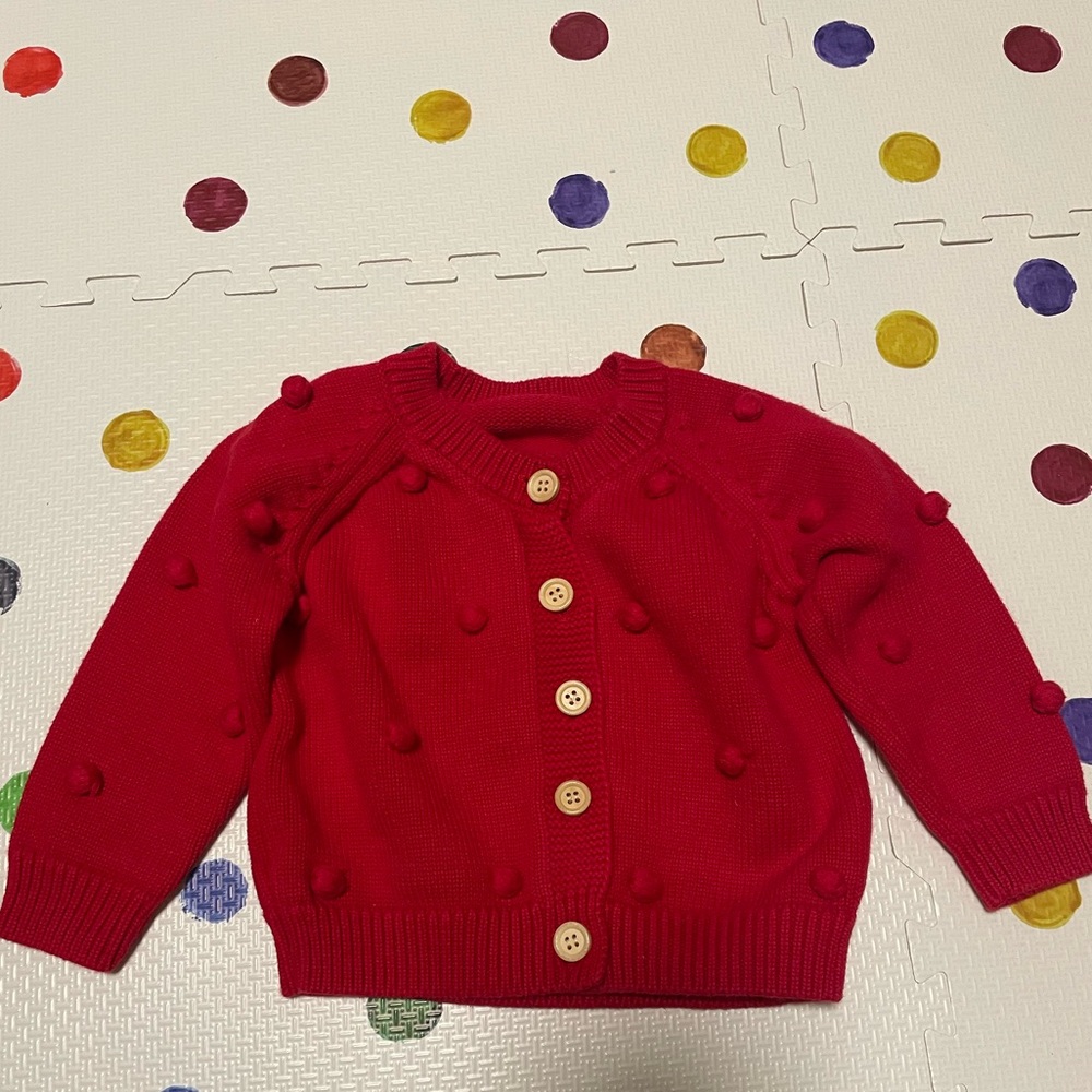 Red polka dot cardigan baby girl 9-12m